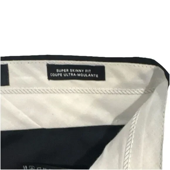 H&M Men's Black Super Skinny Fit Dress Pants Polyester Blend Size 32R - Picture 2 of 8